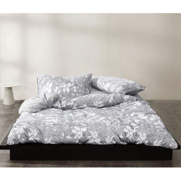 Home Printed Queen Duvet Sets of 3 Pieces Cotton Modal 170 GSM Gray